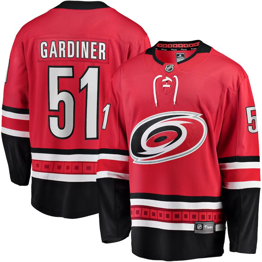 Men Carolina Hurricanes #51 Jake Gardiner Fanatics Branded Red Home Breakaway Player NHL Jersey